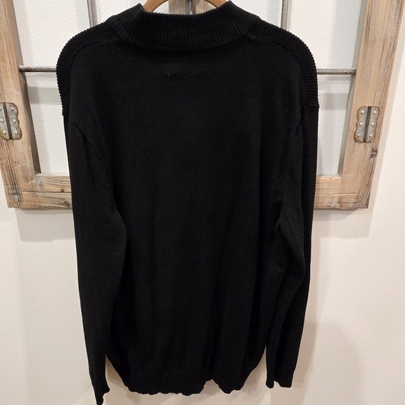 Men's Club Room Black Ribbed Sweater, Size XL (Lightly Used) - Picture 2 of 4
